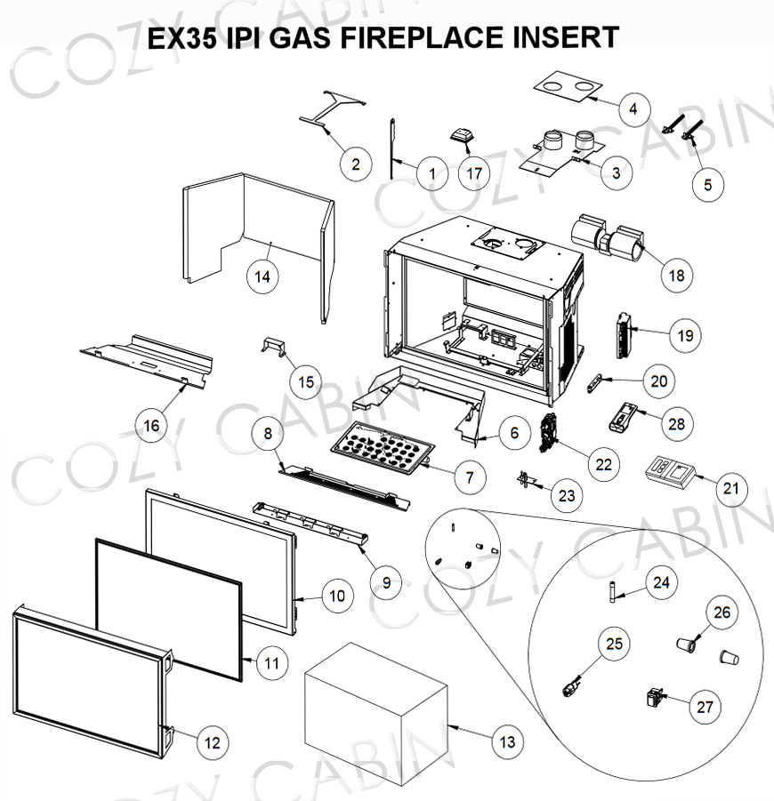 EX35 IPI GAS FIREPLACE INSERT (February 2, 2018 - >) #C-15091